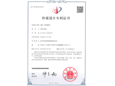 外觀設計專利證書 煙雨松露